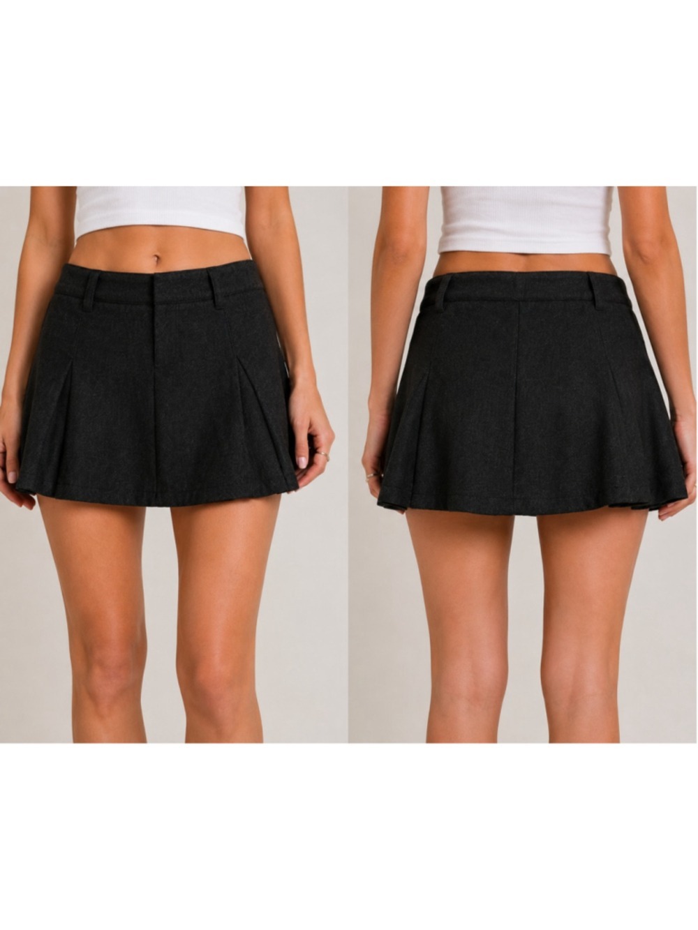 Vintage Y2K Free People Size 0 Gray Pleated Schoolgirl Micro Mini Skirt 90s